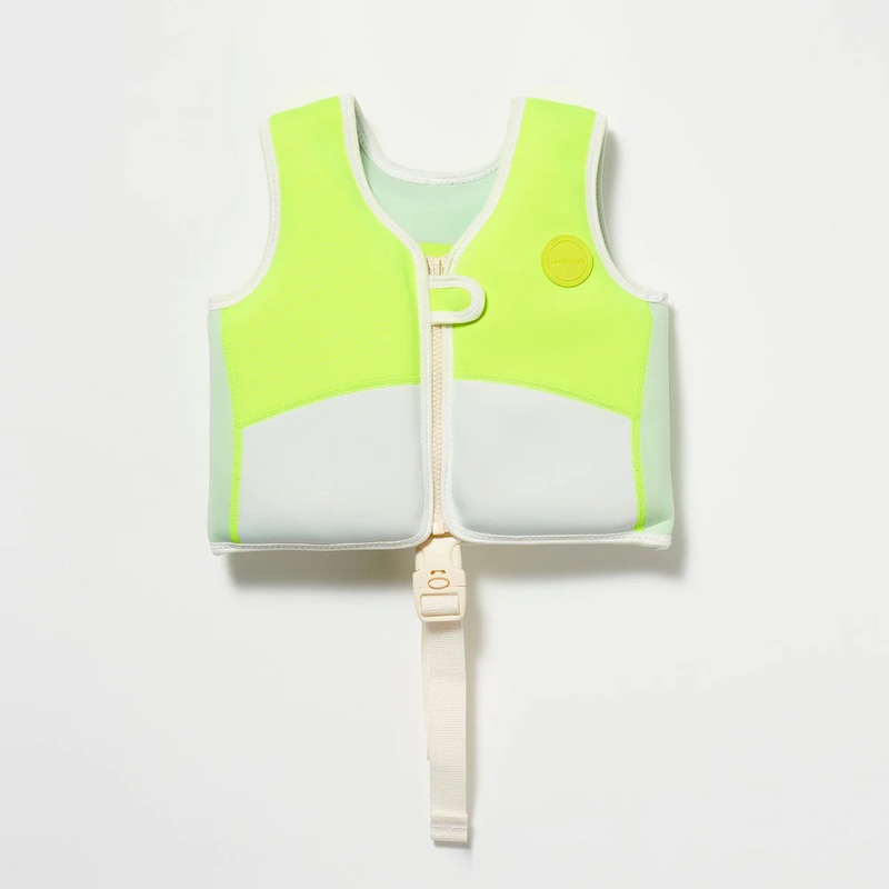 Swim Vest 1-2 Shark Tribe Blue Neon Citrus
