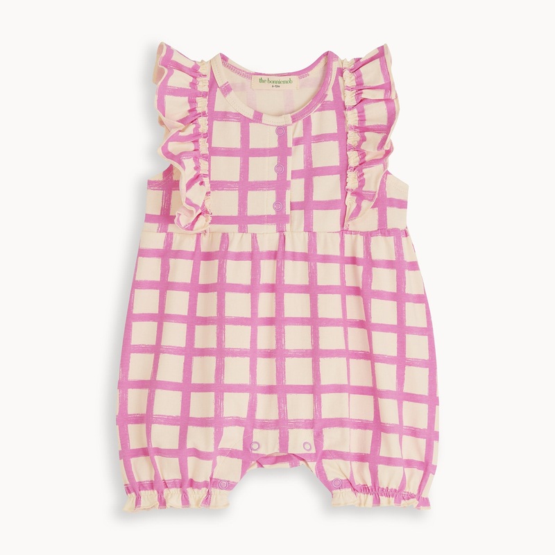 Pink Checker Bubble Romper