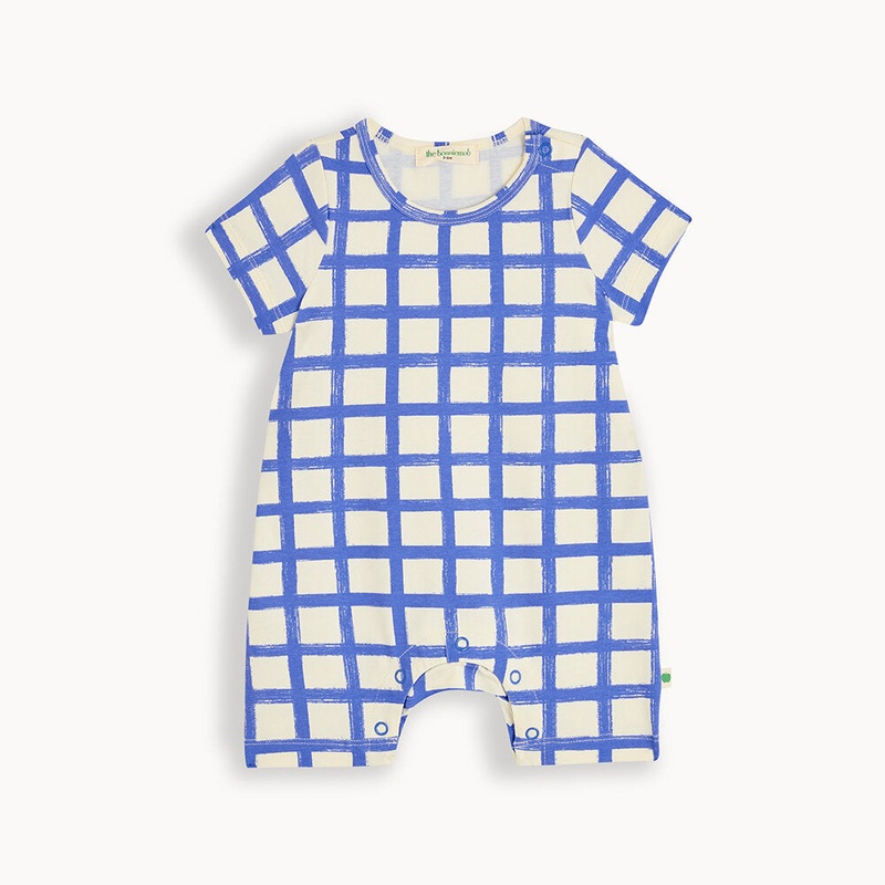 Blue Checkered Shorty Playsuit