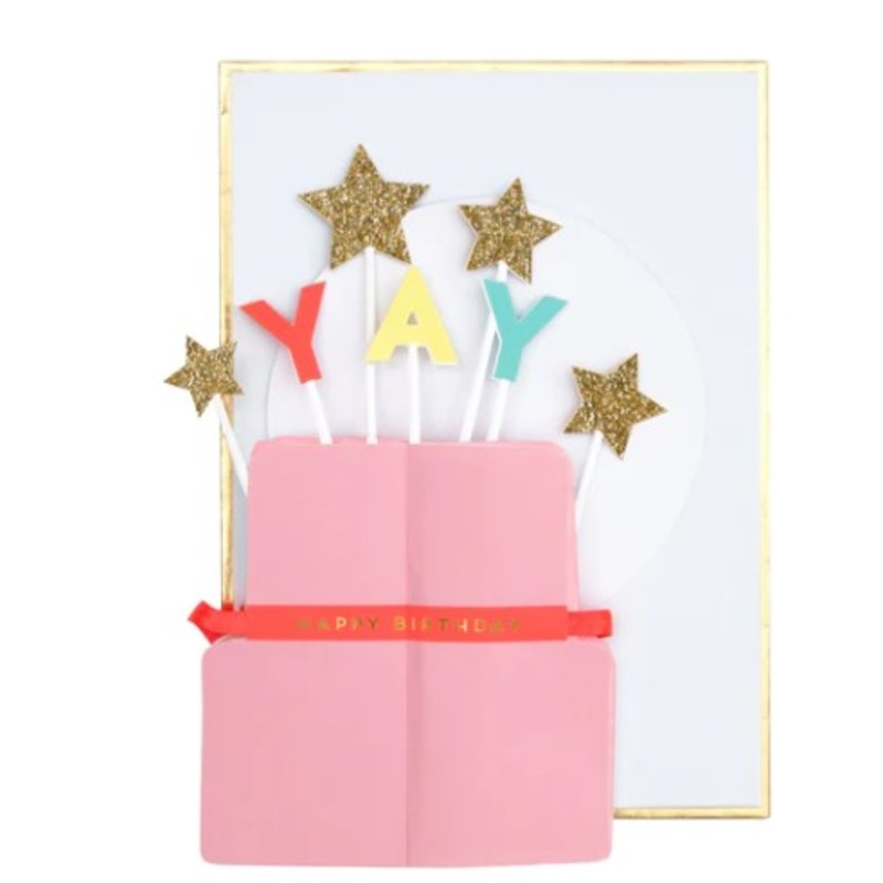 Yay! Cake Stand-Up Birthday Card