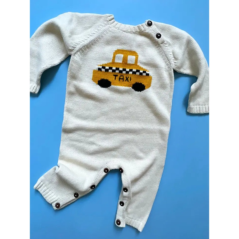 Knit Taxi Baby Romper