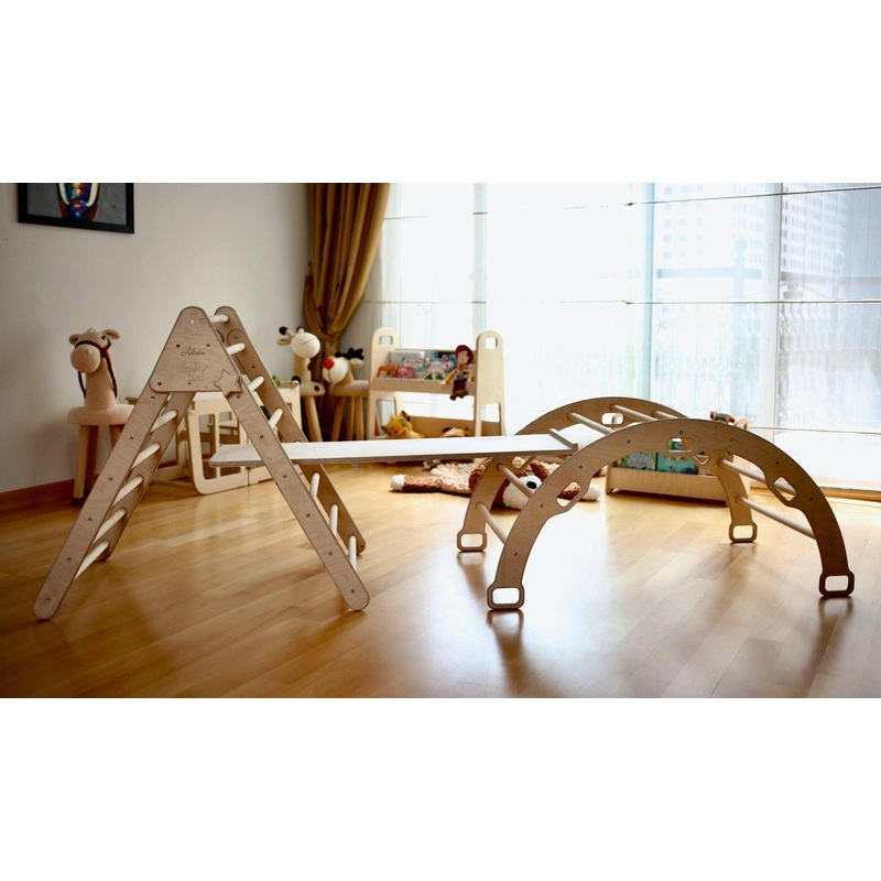 4 Pieces Set Climbing Triangle - Arch Rocker - XL Pillow and Ramp