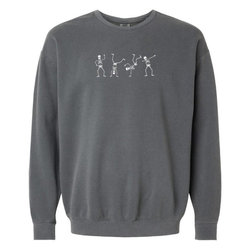 Adult Dancing Skeletons Comfort Colors Crewneck - Pepper
