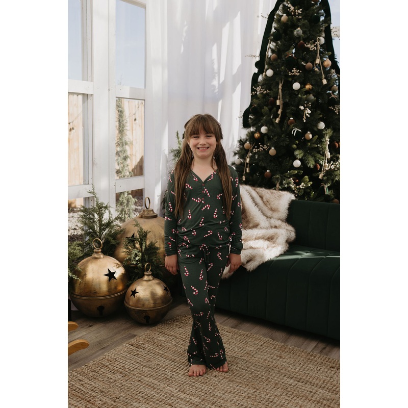 Pre-Teen Flare Bamboo Pajamas | Candy Cane Lane