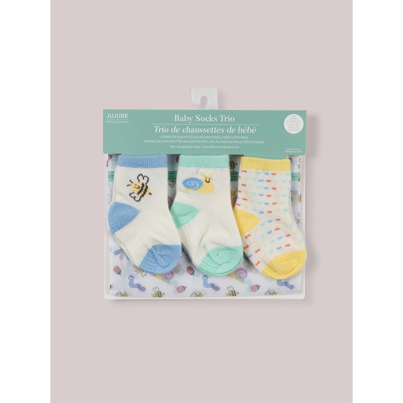 3-Pack Soft Durable Baby Socks Set - Love Bug
