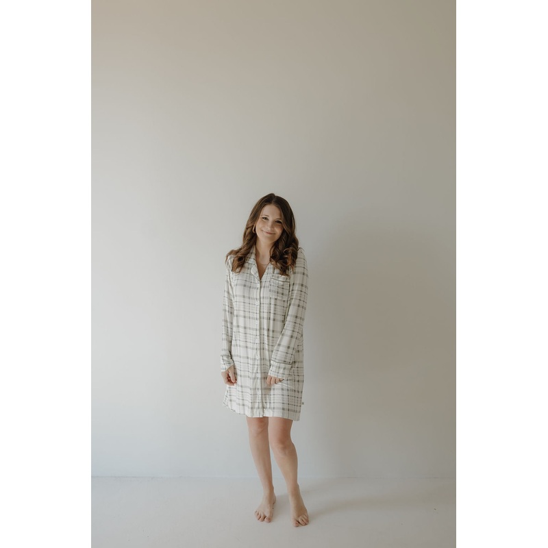 Women's Bamboo Sleeping Dress | Picnic Plaid