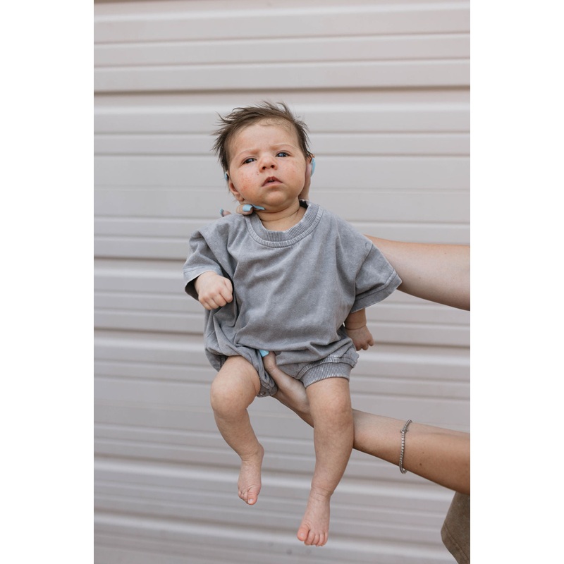 Baby Romper | Vintage Washed Steel