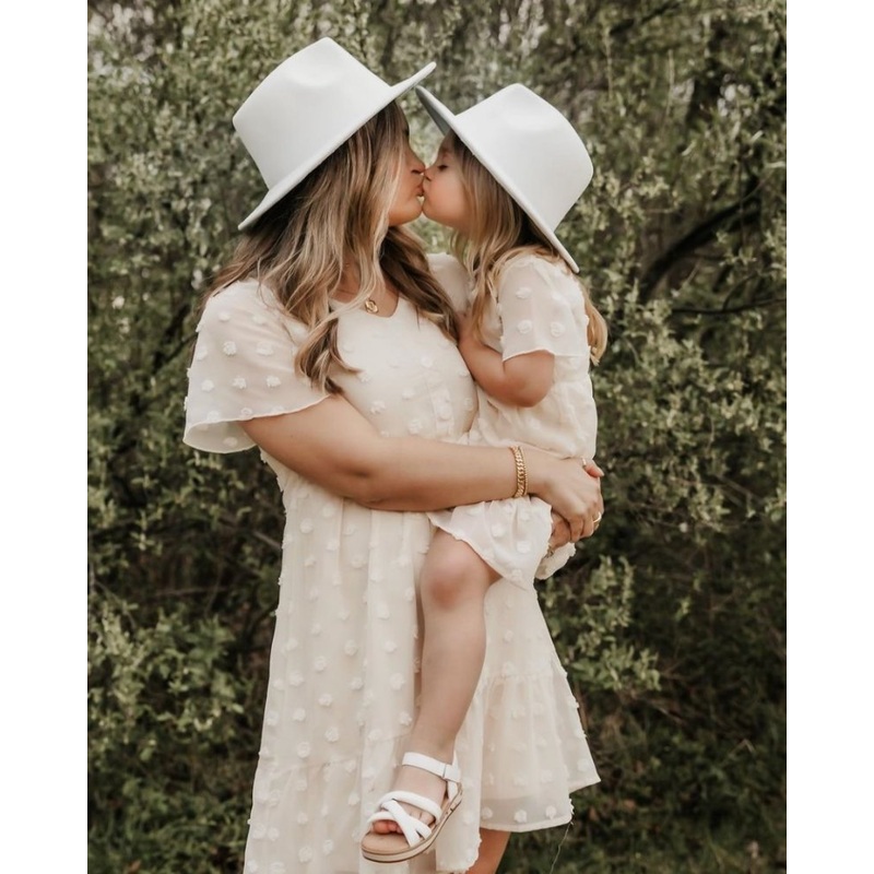 Eden Short Sleeve Dot Dress - Ivory