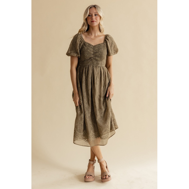 Christine Embroidered Chiffon Dress