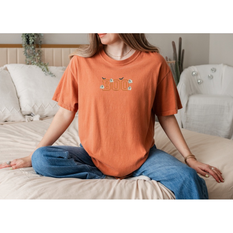 Adult Embroidered BOO Comfort Colors Tee