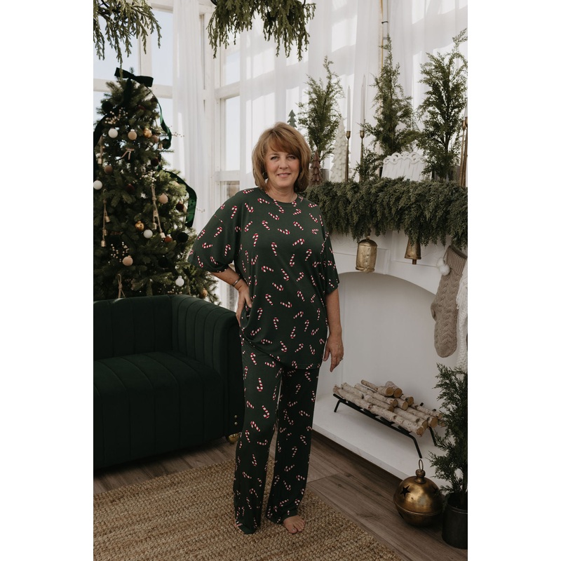 Short Sleeve Women's Bamboo Pajamas | Candy Cane Lane