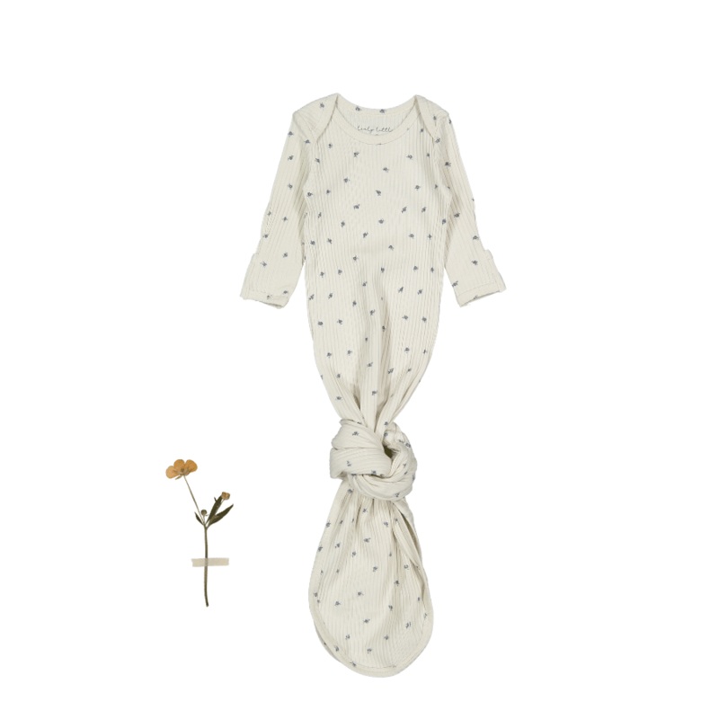 The Printed Baby Gown - Rosa Blue