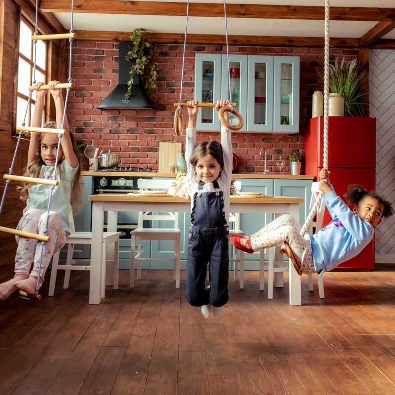 3in1 Swings Set: Rope ladder + Disc Swing + Trapeze bar with rings