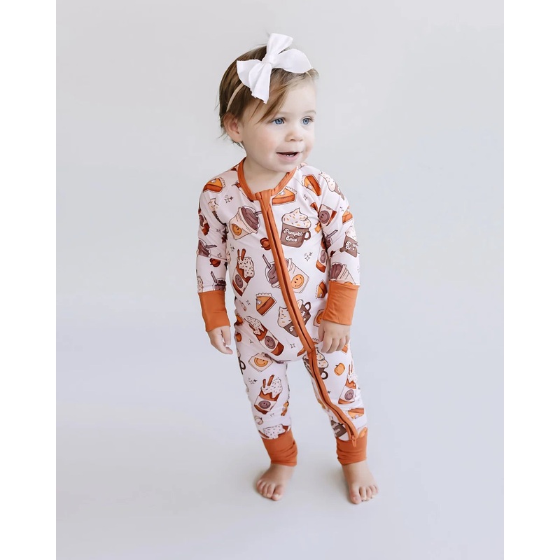 Bamboo Zip Romper | Pumpkin Spice