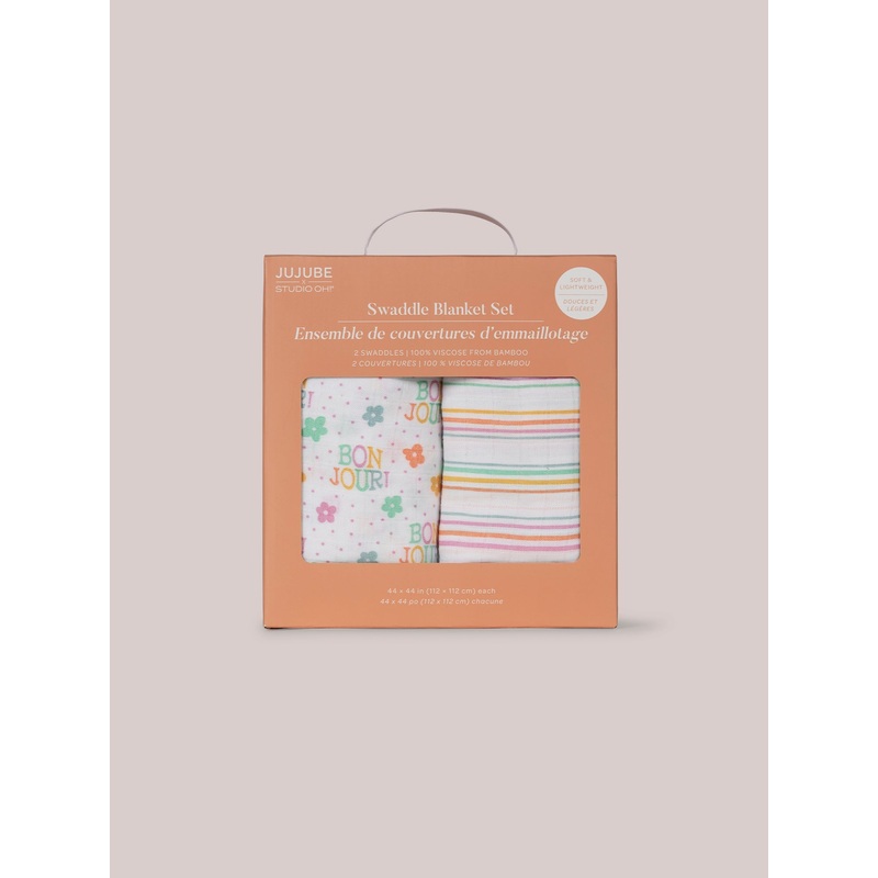 2-Pack Square Swaddle Blanket Set - Bonjour Bb