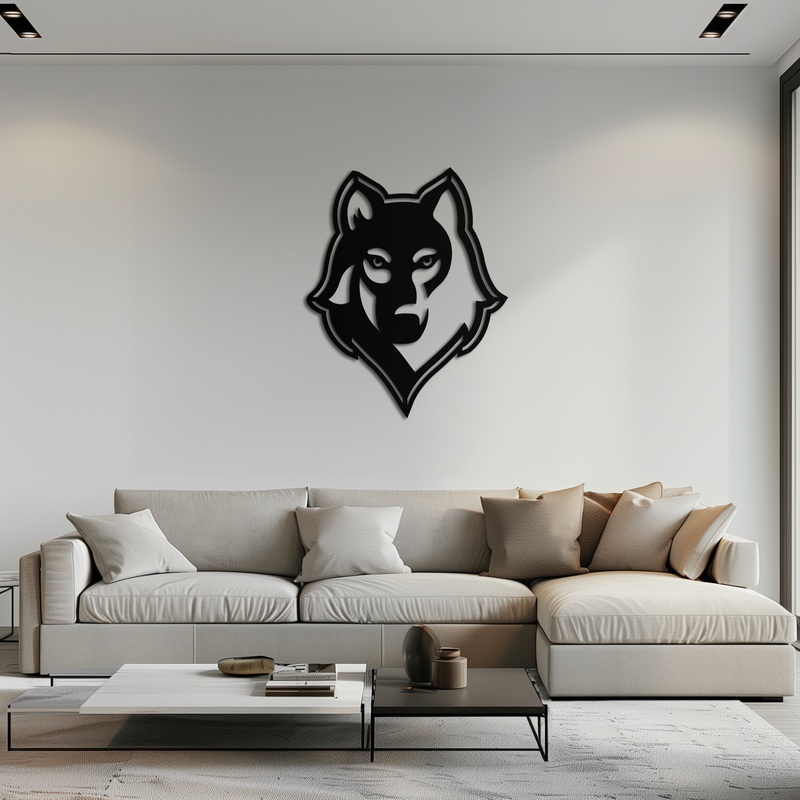 Wolf Metal Wall Art - Geometric Wolf Head Wall Decor- KAF178