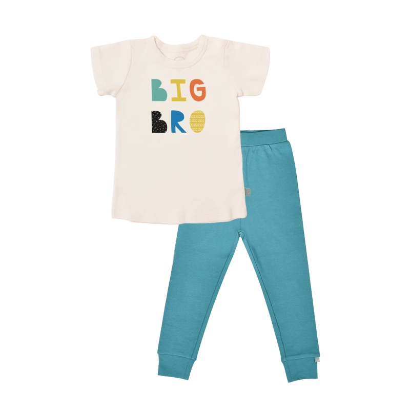 short sleeve pajama set | big bro vintage aqua