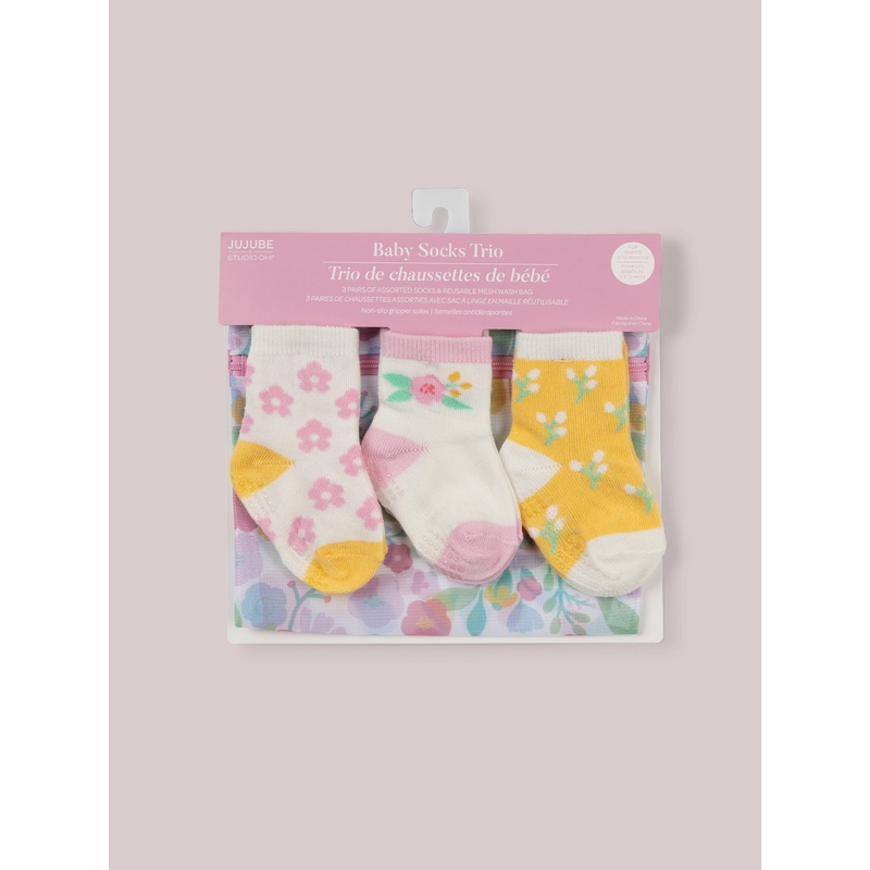 3-Pack Soft Durable Baby Socks Set - Sweet Daisy
