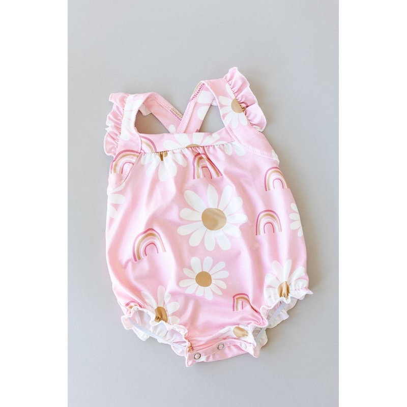 You are My Sunshine Ruffle Cross Back Romper