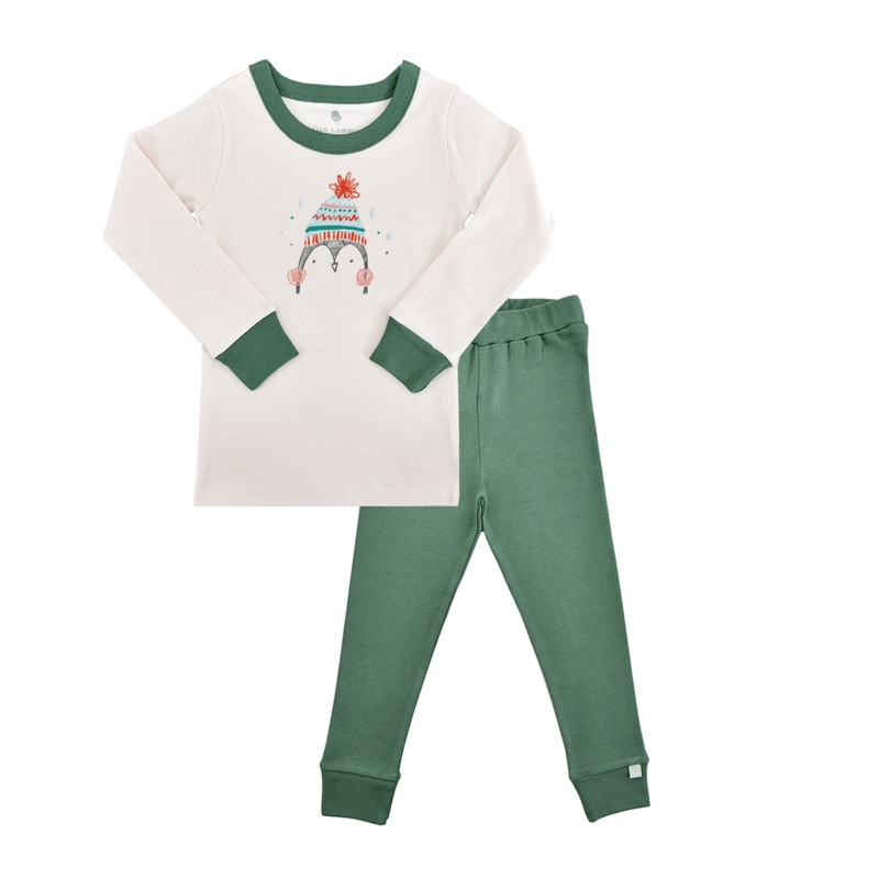 pajamas | penguin pine green