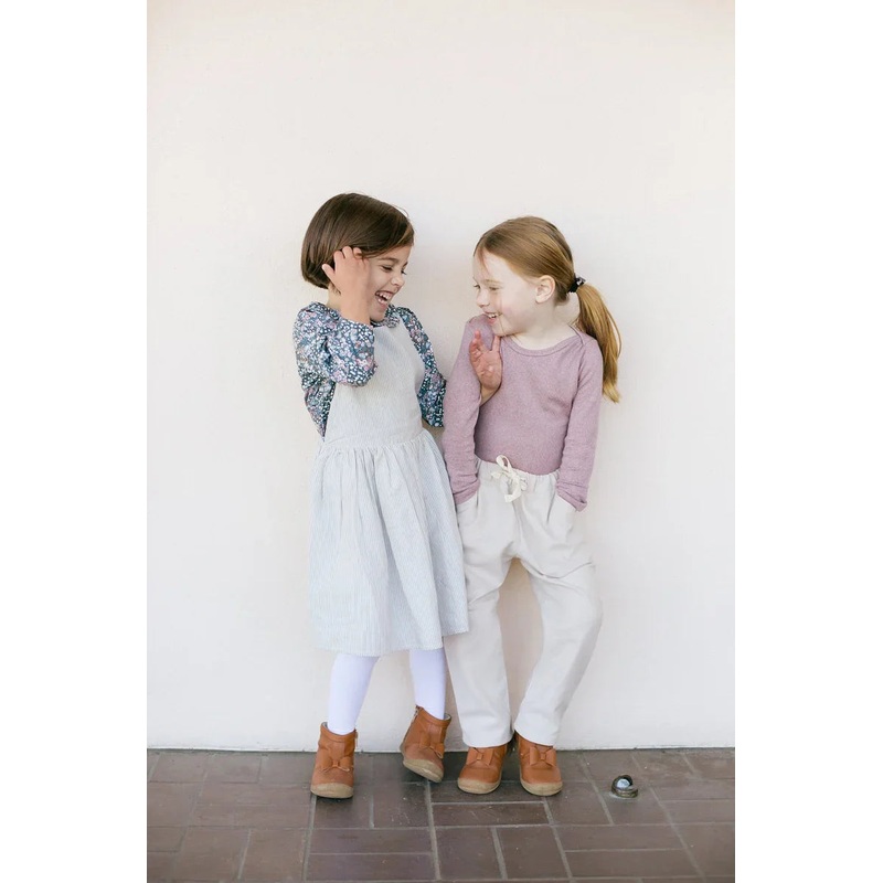 Kids Kids Organic Brushed Cotton Twill Trousers - Oyster