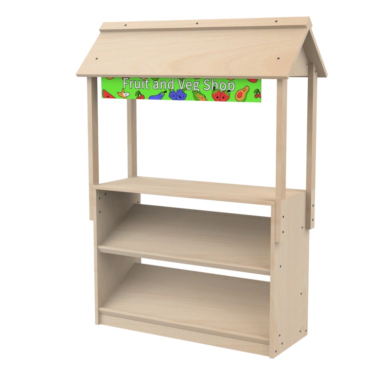 Wooden Farmers Market Stand for Pretend Play