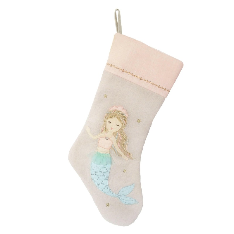 'MIMI' MERMAID LINEN CHRISTMAS STOCKING