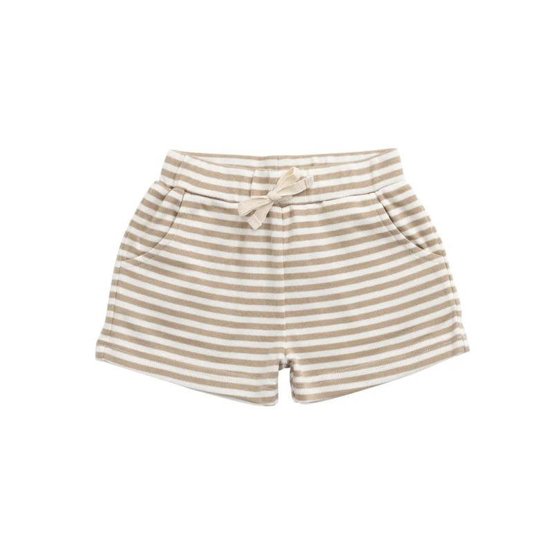 Jamie Kay Wesley Short - Slim Stripe Brioche/Cloud - Pima Cotton