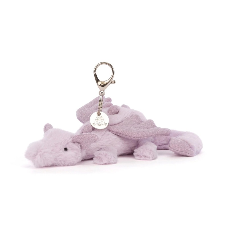 Jellycat - Lavender Dragon Bag Charm - Retired