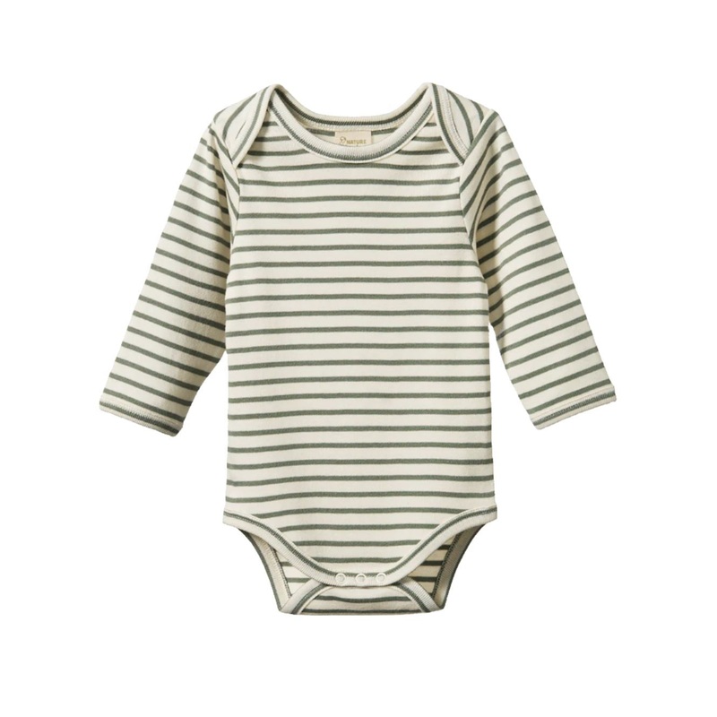 Nature Baby - Long Sleeve Bodysuit | Nettle Sailor Stripe