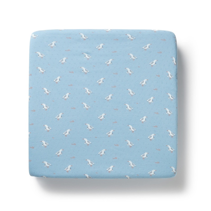 Wilson & Frenchy - Organic Pointelle Cot Sheet | Sunny Seagulls