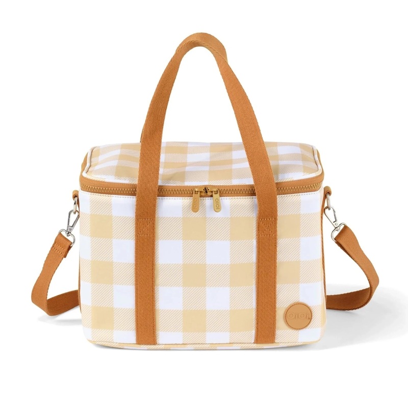 OiOi - Maxi Insulated Picnic Bag/Pumping Bag | Beige Gingham