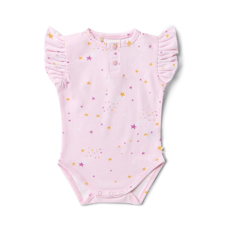 Snuggle Hunny - Organic Short Sleeve Bodysuit with Frill | Twinkle