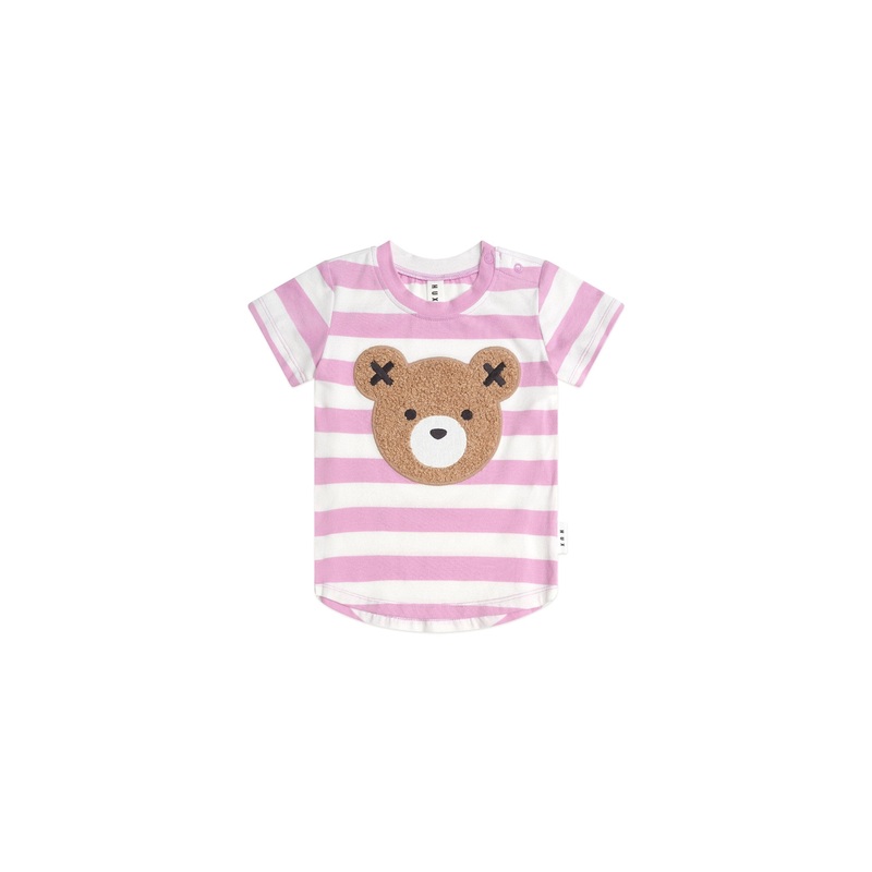 Huxbaby  - Furry Huxbear Tee Magenta Stripe - HB2265S25