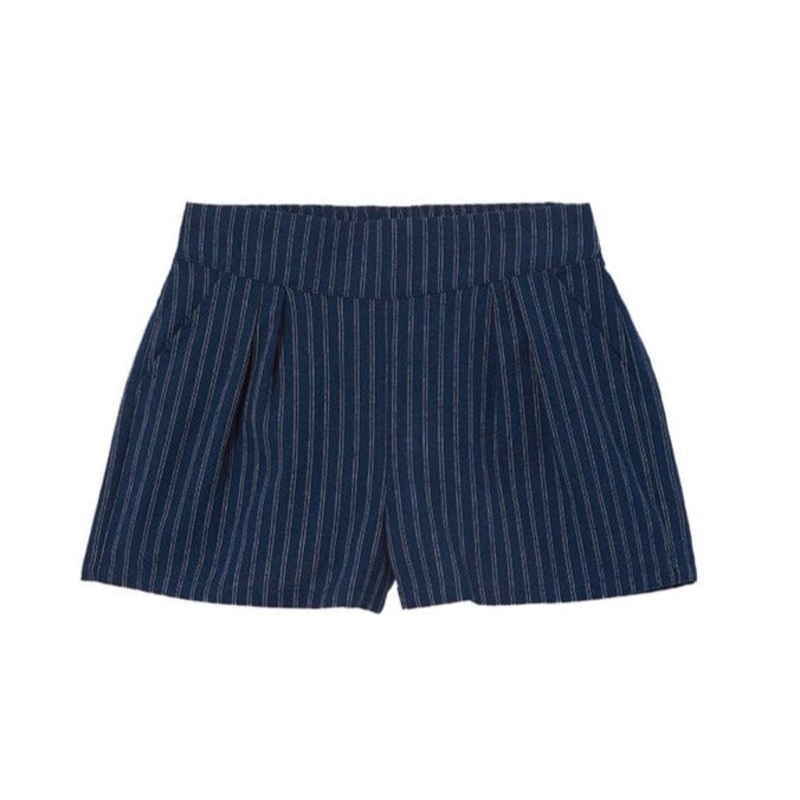 Milky - Navy Stripe Linen Short