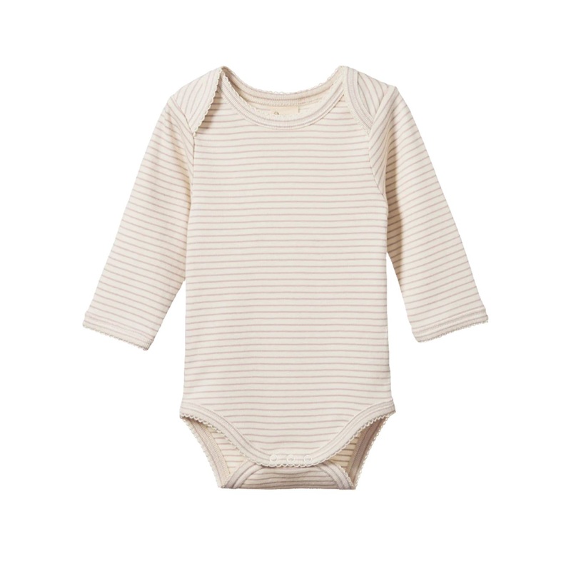 Nature Baby - Long Sleeve Bodysuit | Lilac Pinstripe
