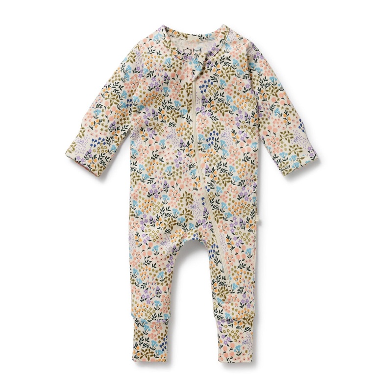 Wilson & Frenchy - Organic Zipsuit with Feet | Tiny Bloom