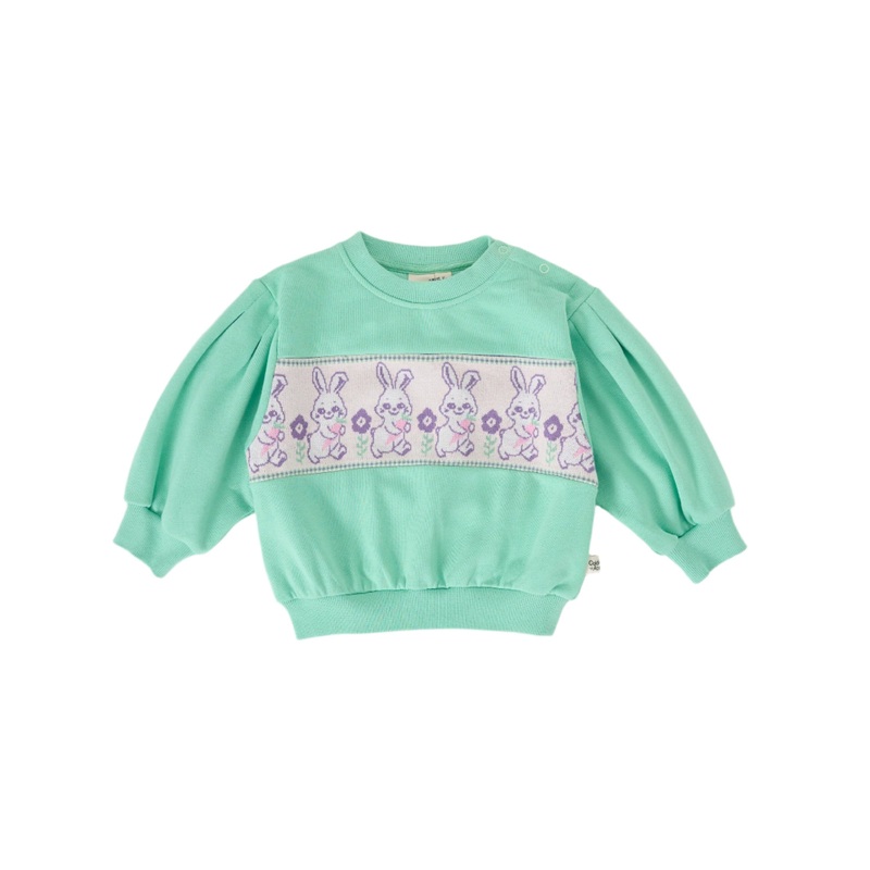 Goldie & Ace - Hazel Puff Sleeve Bunny Sweater | Mint