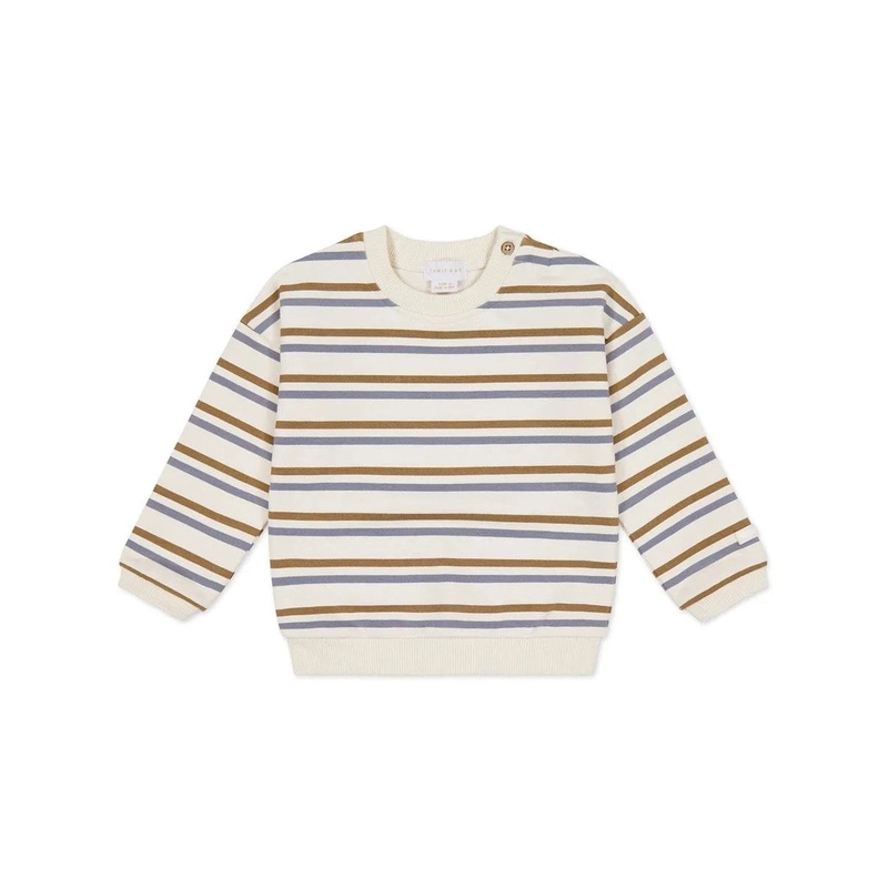 Jamie Kay Damien Sweatshirt - Hudson Stripe Tiger - Organic Cotton
