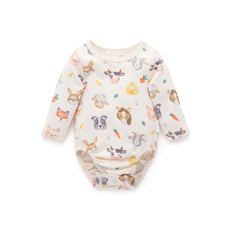 Purebaby - Farm Friends Thick Bodysuit