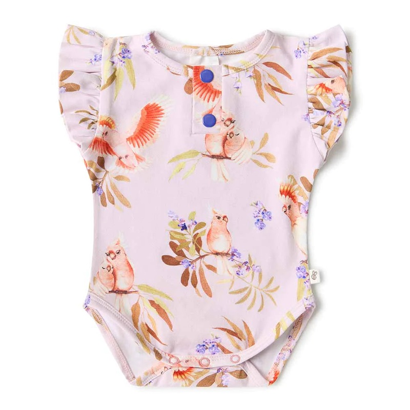 Snuggle Hunny - Organic Short Sleeve Bodysuit With Frill | Major Mitchell