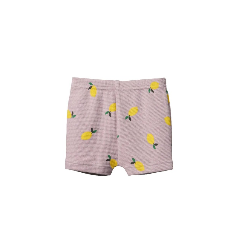 Nature Baby - Selby Waffle Shorts | Lilac Lemon Print
