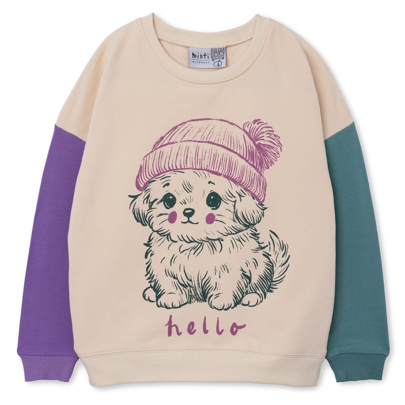 Minti Warm Puppy Crew - Beige/Purple/Emerald
