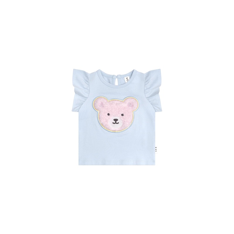 Huxbaby - Heart Fur Bear Frill T-Shirt - HB2112S24