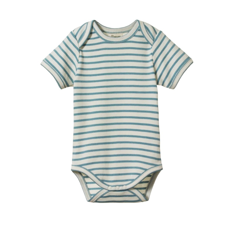 Nature Baby - Short Sleeve Bodysuit | Mineral Sailor Stripe