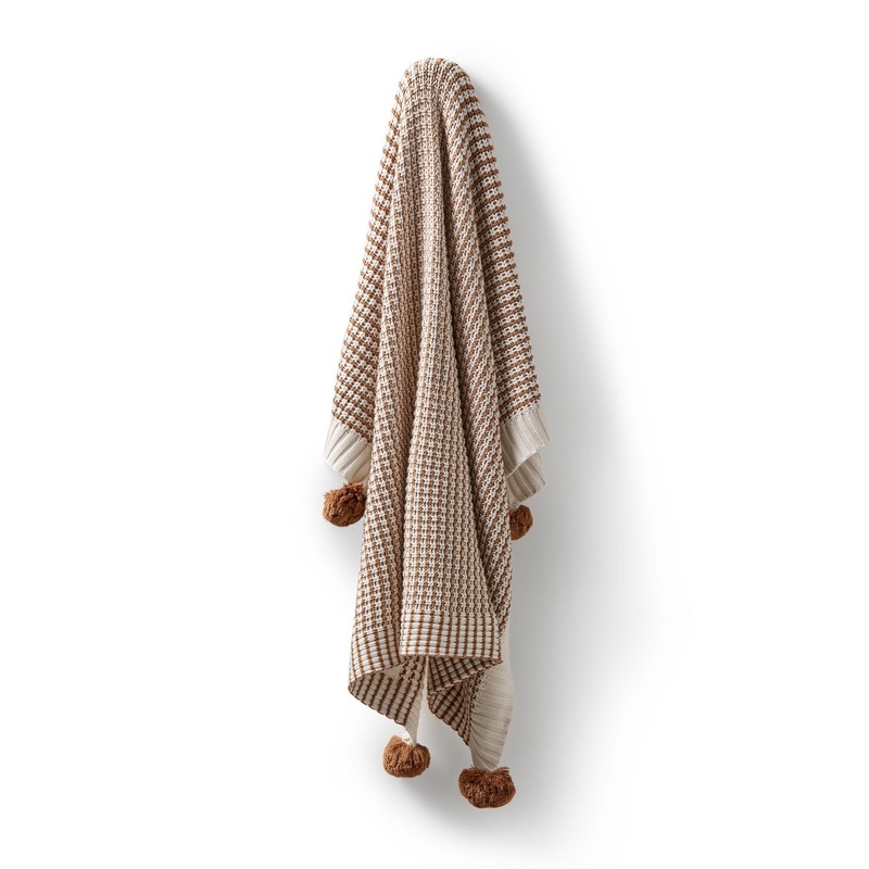 Wilson & Frenchy - Organic Knitted Blanket | Cinnamon Stripe