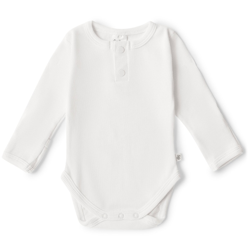 Snuggle Hunny - Organic Long Sleeve Bodysuit | Milk