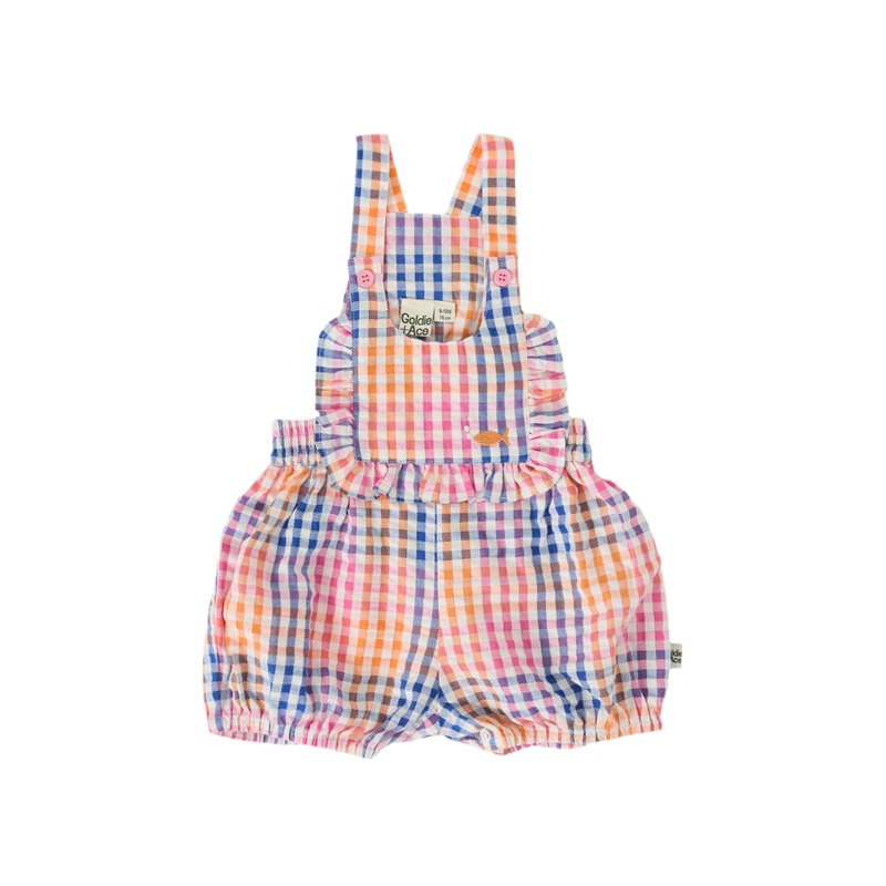 Goldie & Ace - Rainbow Gingham Bubble Frill Romper
