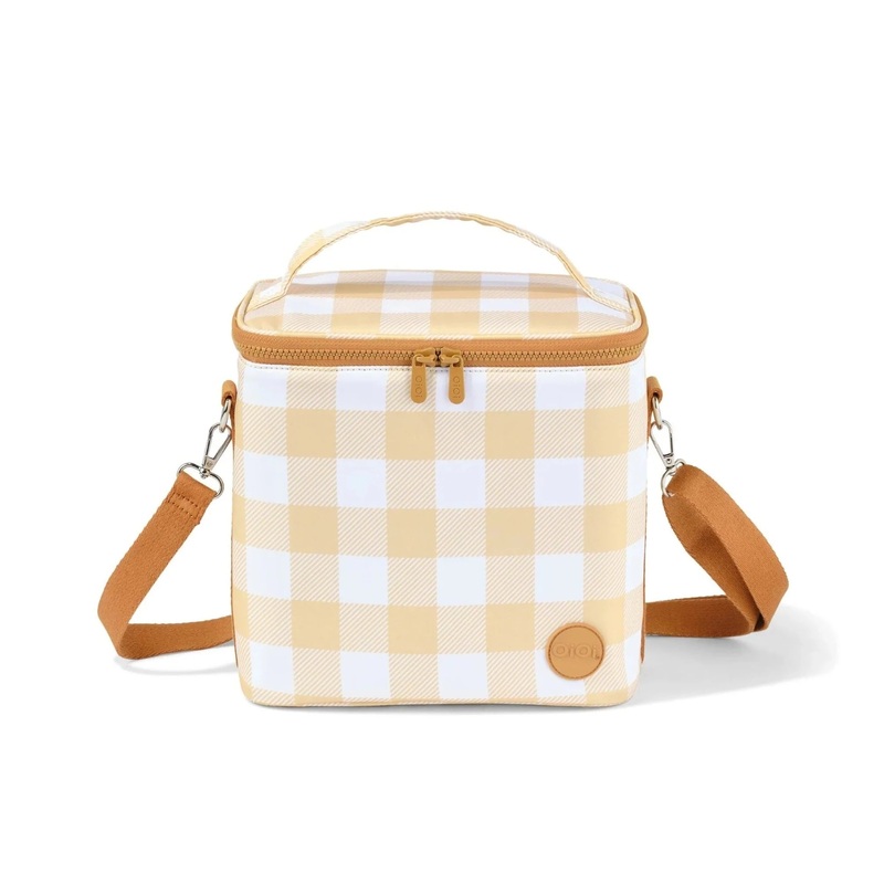 OiOi - Midi Insulated Lunch Bag/Pumping Bag | Beige Gingham