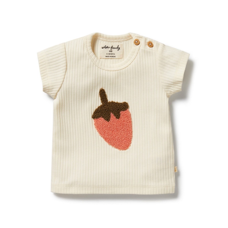 Wilson & Frenchy - Organic Tee | Strawberry Kisses Embroidered